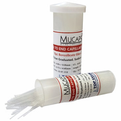 End To End Capillary Pipettes, ETE Non Graduated, Non (Plain) Heparinized, End to End capillary 0.5μl ( 1 Vial with 250 Capillaries) with 15.0mm, I.D.(±0.10mm)0.21, O.D.(±0.10mm)1.78