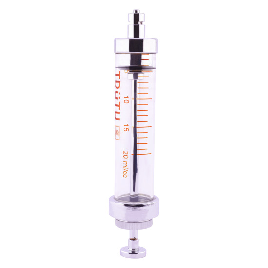 Truth Record Glass Syringe S.S. Piston with Metal Luer Lock Tip 10ml (Pack of 1)