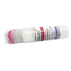 Mucaps Micro Capillaries - Blood Sampling Capillaries - Haematocrit Capillary, Sodium Heparinised with Red Tip, Length 75mm with I.D. 1.15±0.08 & O.D. 1.60±0.05 (100 Capillaries in 1 Vial)