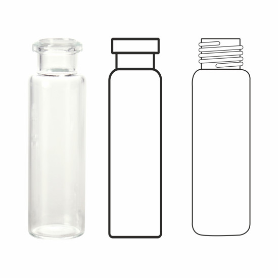 Colpak 20ml Crimp Headspace Clear Vial, 22.5 x 75.5mm, Flat Bottom (Pack of 100)