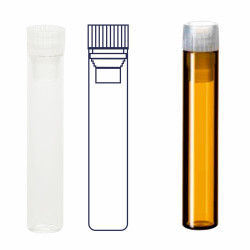 Colpak Shell Vials, 1ml Shell Vial, 8.2mm x 40mm, Clear Glass, 1st Hydrol Class