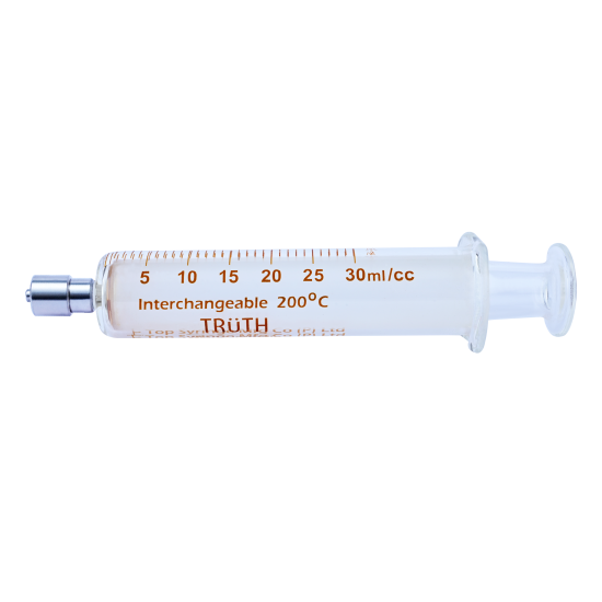 TRUTH Interchangeable Glass Syringe (Metal Luer Lock Tip) CL 30ml, (Pack of 1)